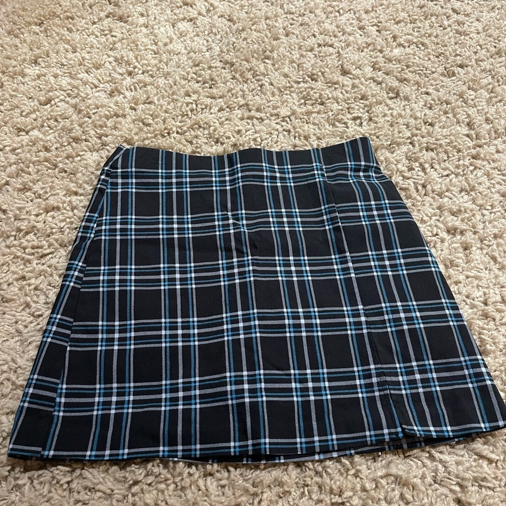 Joe B small Blue and Black Plaid Skirt